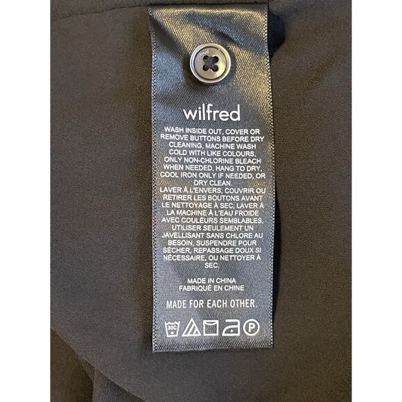 Wilfred Pleated Scoop Neck Keyhole Puff Sleeve Mini Dress Black Size L - Picture 14 of 15